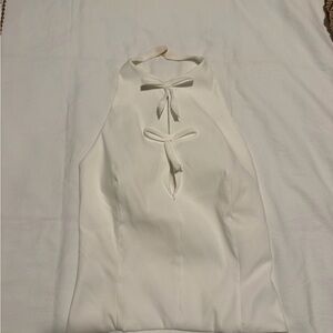 Zara Cream Tie-Front Halter Top